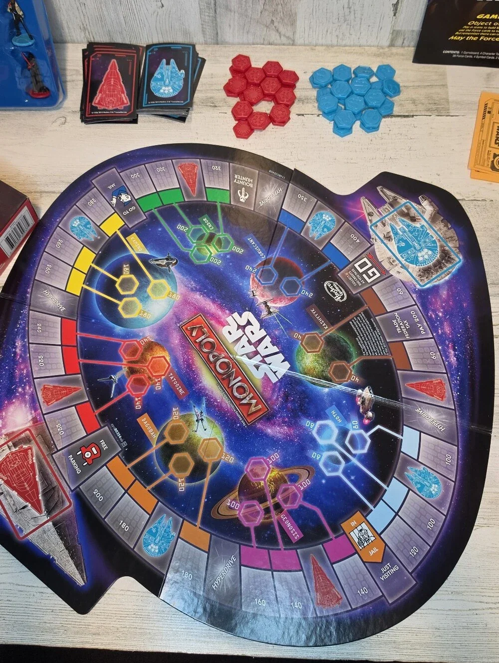 Star Wars Monopoly Force Awakens Board Game Complete New Open Box Figures Sealed